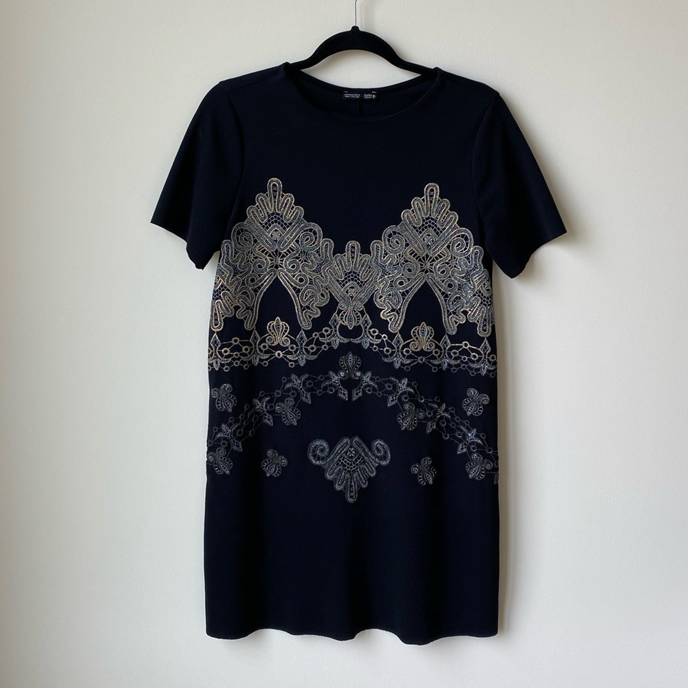 Metallic Appliqué Zara Dress